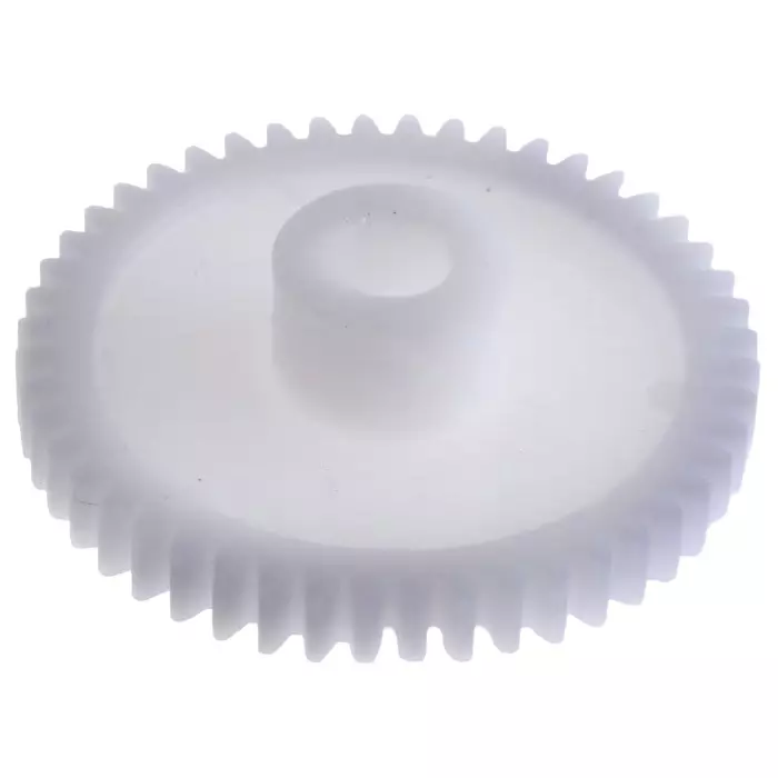 RS PRO POM 48 Teeth Spur Gear, 1 Module, 8 mm Bore Dia, 48 mm Pitch Dia, 16 mm Hub Dia 5217613