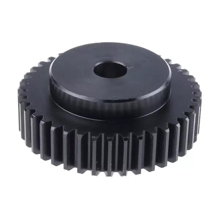 RS PRO Steel 40 Teeth Spur Gear, 2 Module, 15 mm Bore Dia, 80 mm Pitch Dia, 55 mm Hub Dia 5216654