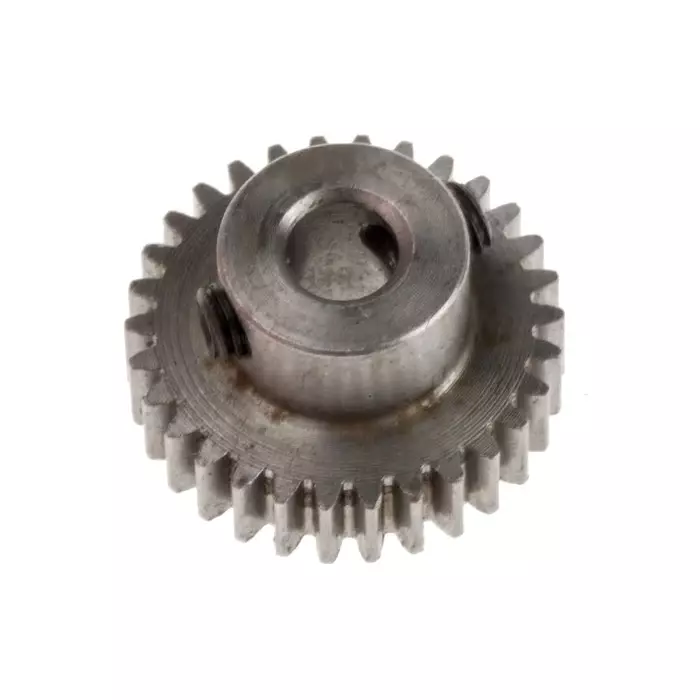 RS PRO Steel 30 Teeth Spur Gear, 0.5 Module, 4 mm Bore Dia, 15 mm Pitch Dia, 9 mm Hub Dia 8787834