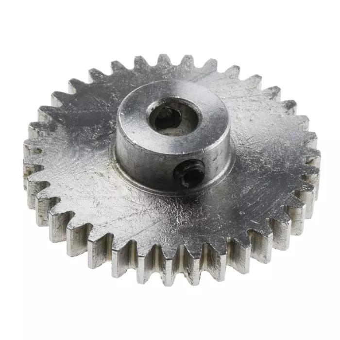 RS PRO Steel 30 Teeth Spur Gear, 1 Module, 6 mm Bore Dia, 30 mm Pitch Dia, 14 mm Hub Dia 8787916