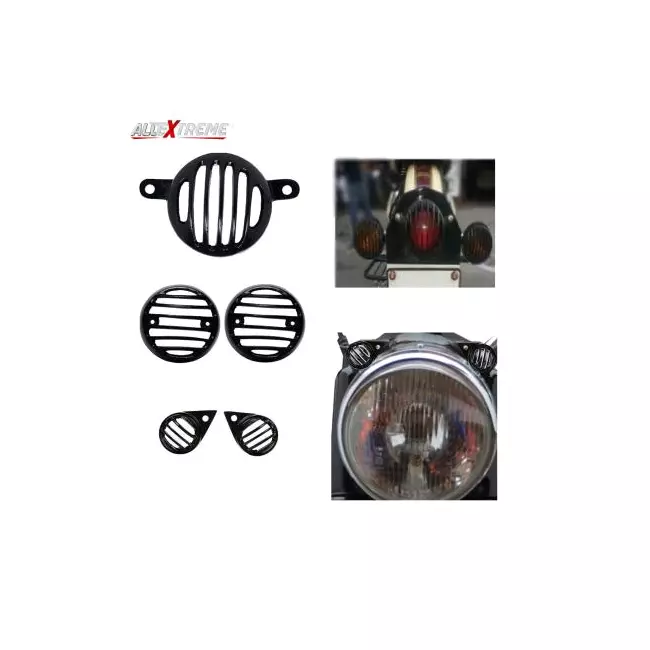 allextreme-exhgre8-black-grill-cover-set-with-tail-lamp-indicator-pivot-eyes-cup-compatible-royal-enfield-8-pc