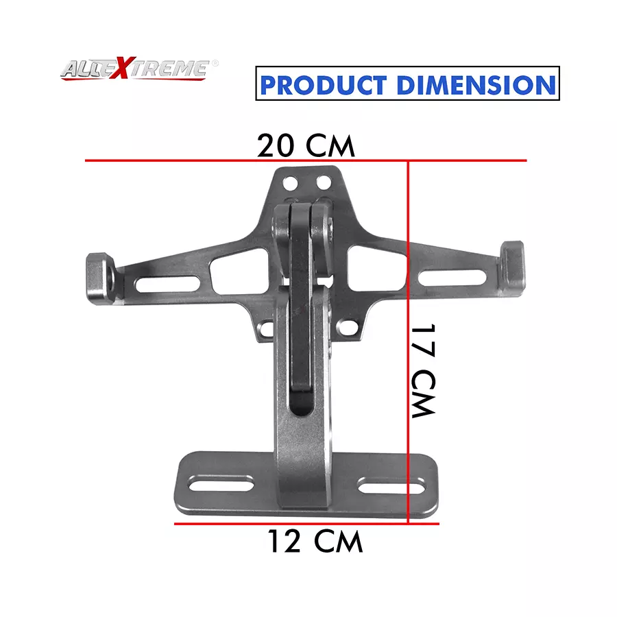 AllExtreme EXANPS1 Silver License Plate Mount Bracket for All Bikes