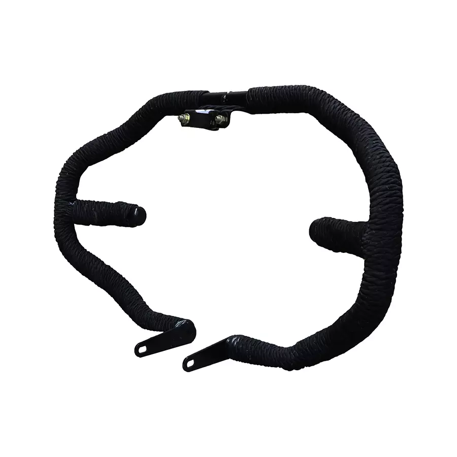 AllExtreme EX9SL1B Heavy Duty Metal Leg Guard Front Bike Safety Crash Bar with Wrapped Rope (Black)
