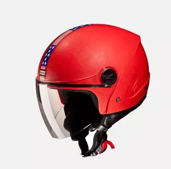 Studds Red With American Flag Xtra Large (600 mm) Open Face Helmet, Track