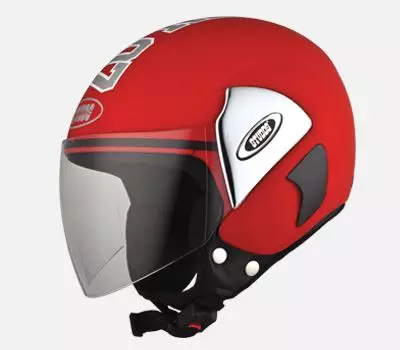 Studds Red Medium (570 mm) Open Face Helmet, Cub 07 Decor