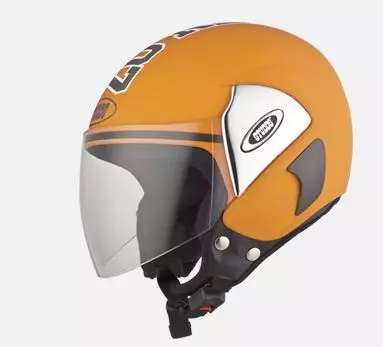 Studds Orange Large (580 mm) Open Face Helmet, Cub 07 Decor