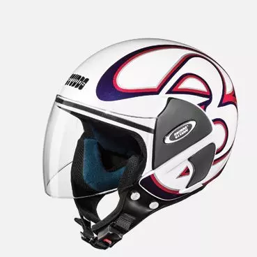 Studds N2 White Xtra Large (600 mm) Open Face Helmet, Cub D3 Decor