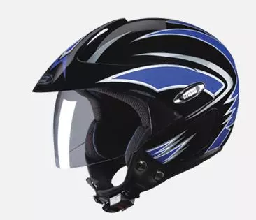 Studds N1 Black Large (580 mm) Open Face Helmet, Marshall D1 Decor