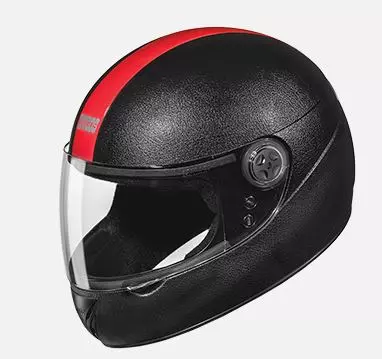 Studds Black With Red Strip Medium (570 mm) Full Face Helmet, Chrome Elite