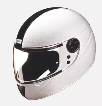 Studds White Xtra Large (600 mm) Full Face Helmet, Chrome Elite