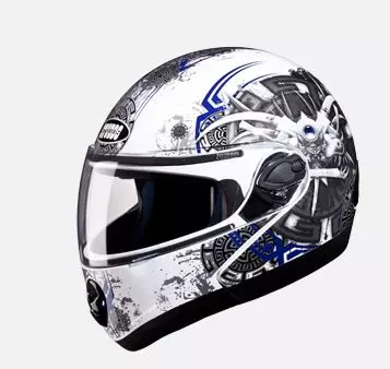 Studds N1 White Xtra Large (600 mm) Flip Up-Full Face Helmet, Ninja 2G D1 Decor