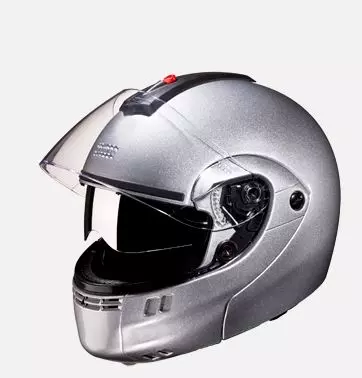 Studds Silver Grey Xtra Large (600 mm) Flip Up-Full Face Helmet, Ninja 3G Double Visor