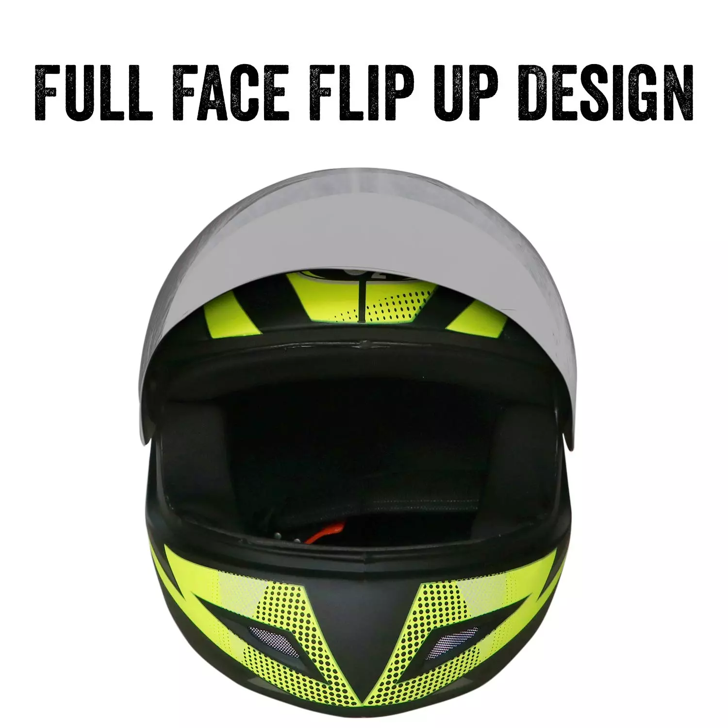 O2 Lemon Green Medium Full Face Helmet O2PRO-D7-L
