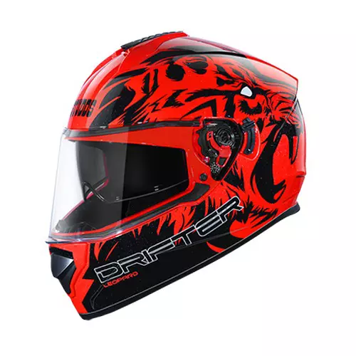 Studds N9 Red Large (580 mm) Full Face Helmet, Drifter D2 Decor