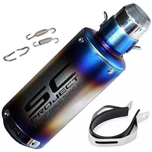 ra-accessories-blue-sc-project-mini-silencer-exhaust-for-bajaj-xcd-135cc