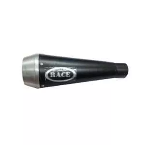 RA Accessories Race Mild Steel Black Bike Exhaust for Bajaj Discover 135 DTS-i