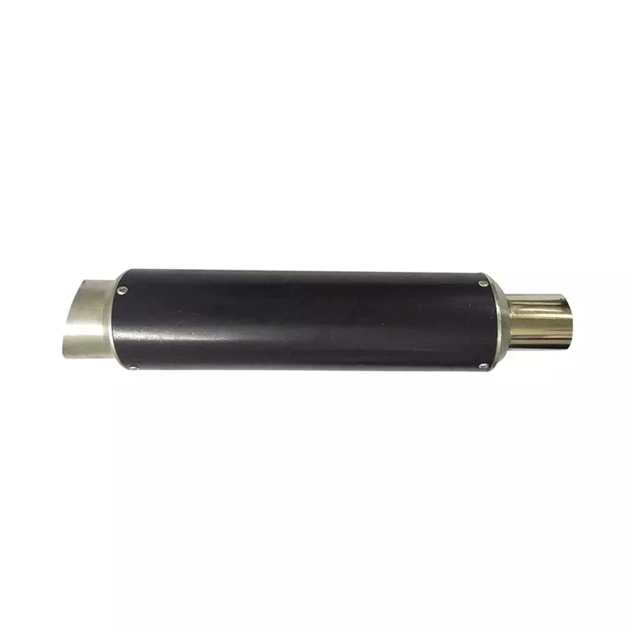 RA Accessories Black Silver Cap Slip On Silencer Exhaust for All Bike Make All Bike Models