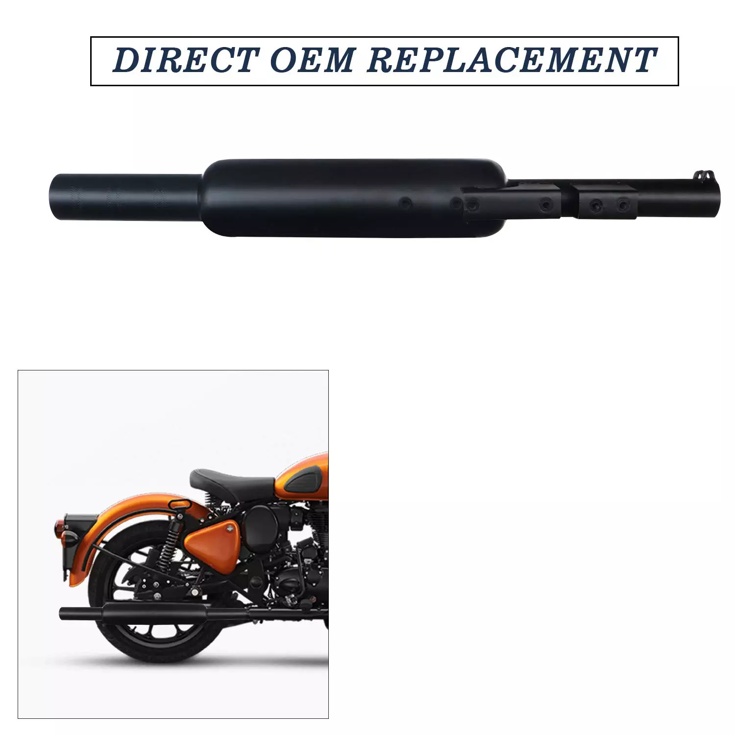 Allextreme EX-BSE01 Classic Exhaust Silencer Black Coated Muffler with Peashooter End Cap