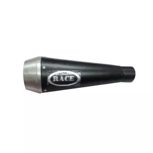 RA Accessories Race Mild Steel Black Bike Exhaust for TVS Apache RTR 160