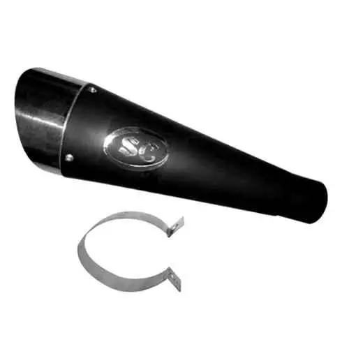 RA Accessories Black SC Silencer Exhaust for Hero Achiever