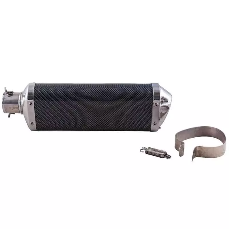 RA Accessories Black Triple Carbon Racing Silencer Exhaust for TVS Apache RTR 160