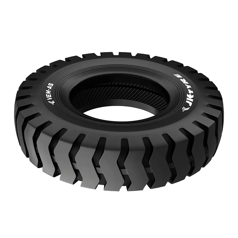 JK Tyre 14.00-25 VEM AS 12 PR Tyre and Tube with Flap for Wheel Loader