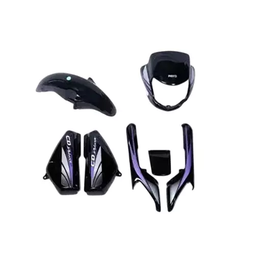 Yatos Bike Accessories Parts Hero CD Dawn Old Model Black & Purple Visor, Mudguard, Side Panel & Tail Panel, YFBK114