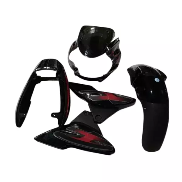 Yatos Bike Accessories Parts Bajaj Discover 135 DTSI New Model Black & Red Visor, Mudguard, Side Panel & Tail Panel, YFBK200
