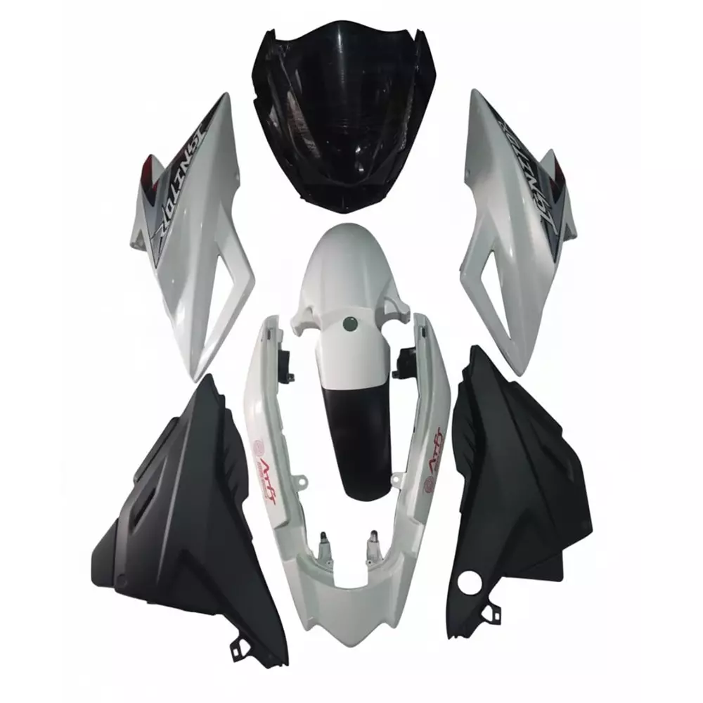 GENERIC Bike Fairing Kit Side Panels, Front Cowl and Tail Covers for Hero Ignitor White