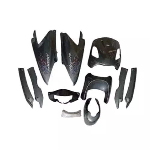 GENERIC Scooty Fairing Kit Body Cover Set with Front, Side and Tail Panels for Hero Honda Pleasure Old Model Dark Grey