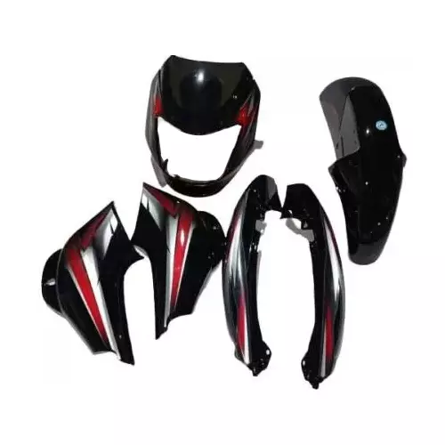 Yatos Bike Accessories Parts Bajaj CT100 New Model Black Red Visor,  Mudguard, Side Panel Tail Panel, YFBK167