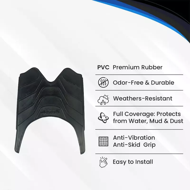 Hiker by Varroc Foot Matt Black Premium Rubber PVC for Activa 5G SPL NM Scooter