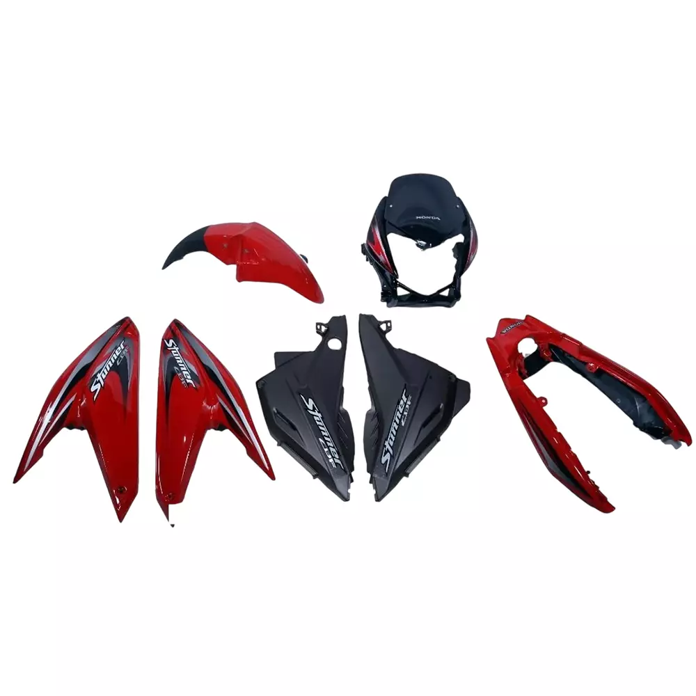 GENERIC Bike Fairing Kit Front, Side and Tail Panels for Honda Stunner Glossy Red