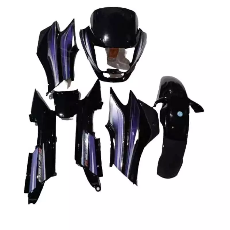 Yatos Bike Accessories Parts Hero Super Splendor Type 4 Black & Blue Visor, Mudguard, Side Panel & Tail Panel, YFBK371