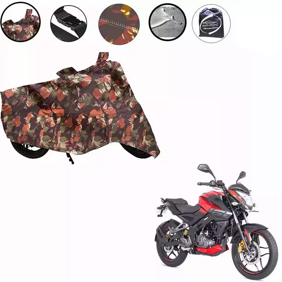 Auto Pearl Polyester Waterproof Two Wheeler Cover for Bajaj Pulsar NS 160,(Jungle Print)