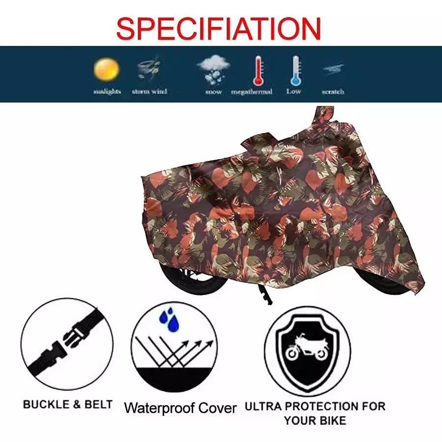Auto Pearl Polyester Waterproof Two Wheeler Cover for Suzuki Burgman Street 125,(Jungle Print)