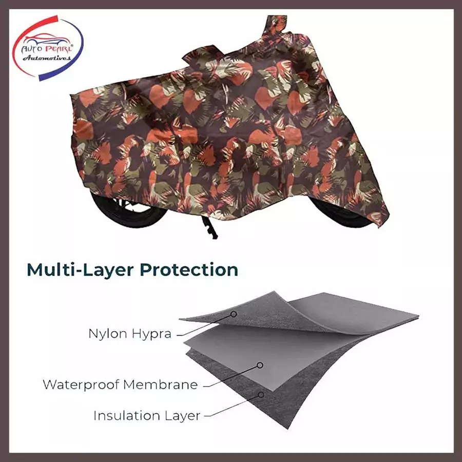 Auto Pearl Polyester Waterproof Two Wheeler Cover for Suzuki Burgman Street 125,(Jungle Print)
