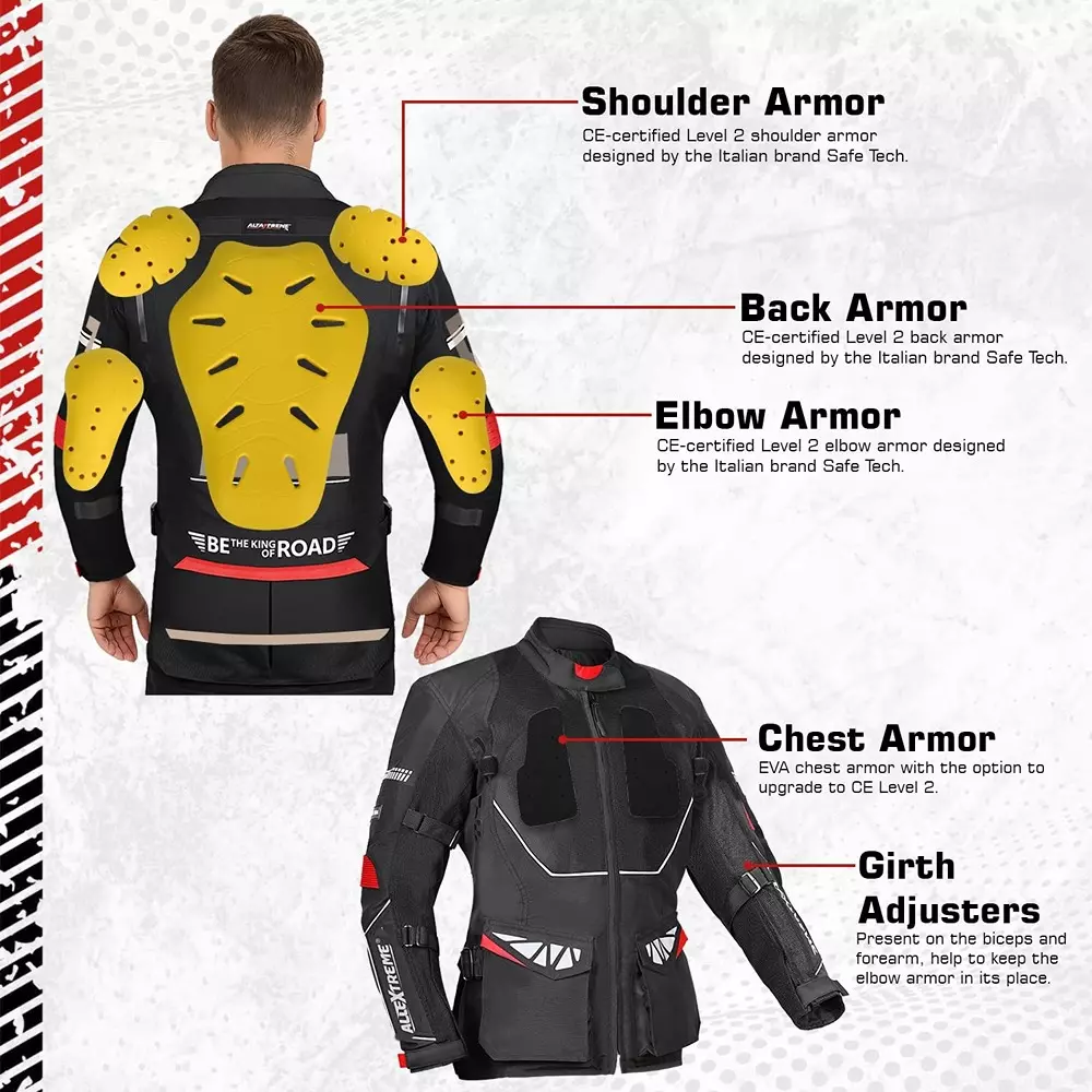 allextreme-rally-unisex-motorcycle-riding-jacket-polyester-and-mesh-fabric-with-back-elbow-shoulder-ce-level-2-certified-armour-chest-protection-for-bikers-black-size-s