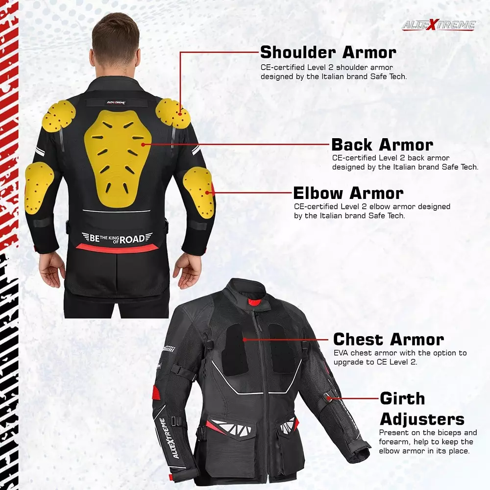 allextreme-rally-unisex-motorcycle-riding-jacket-polyester-and-mesh-fabric-with-back-elbow-shoulder-ce-level-2-certified-armour-chest-protection-for-bikers-black-size-xl