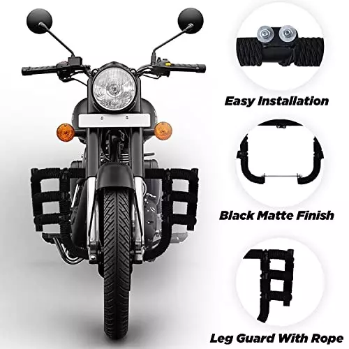 Allextreme Leg Guard Stainless Steel Black Color with Wrapped Rope for Reborn & Meteor, EXLGPU1