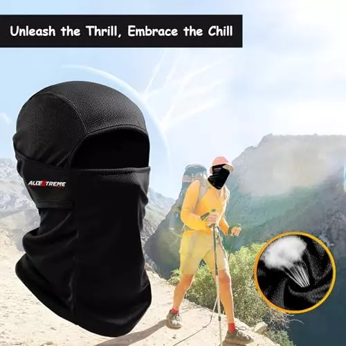 Allextreme Full Face Anti-Pollution Balaclava Mask Black Color for Men, Bikers, ‎EXMASK07