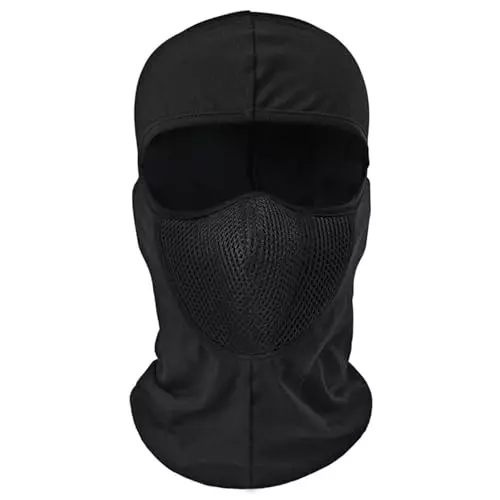 Allextreme Full Face Anti-Pollution Balaclava Mask Black Color with Air Filter Mesh for Biking, Cycling, EXMASK02