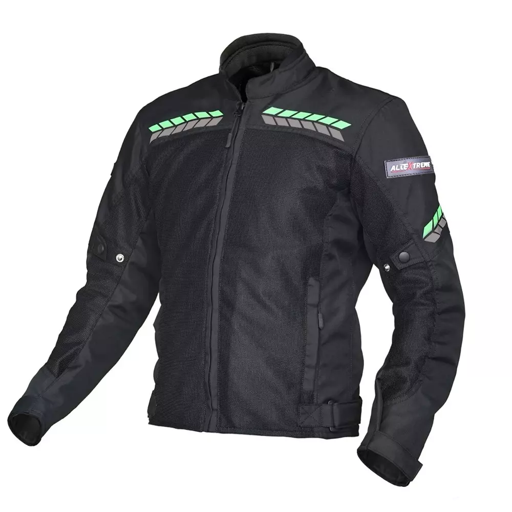 AllExtreme SPEEDO Unisex All weather Adult Motorcycle Riding Jacket with Impact Protection Back & Elbow Guard Reflective Stickers and Abrasion Resistance Neon Green Size L