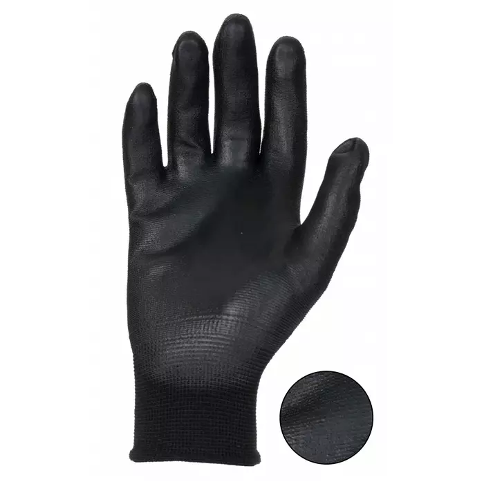 Liscombe Contact Touch Black Nylon Cut Resistant Work Gloves Size 8 Polyurethane Coating, LN620-08