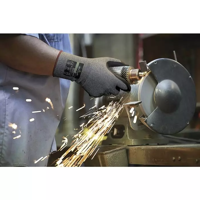 Showa Duracoil Grey HPPE Polyester Cut Resistant Work Gloves Size 7 Nitrile Foam Coating, SHO3862