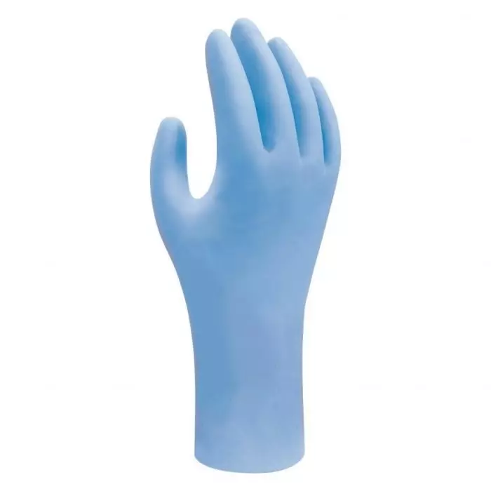 Showa Blue Powder-Free Nitrile Disposable Gloves SizexS 90 per Pack, 7500PF-XS (Pack of 10)