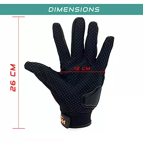 Allextreme KTM Rider Motocross Riding Gloves Black Color Size XL with Hard Knuckles for Men and Women, KTM_XL