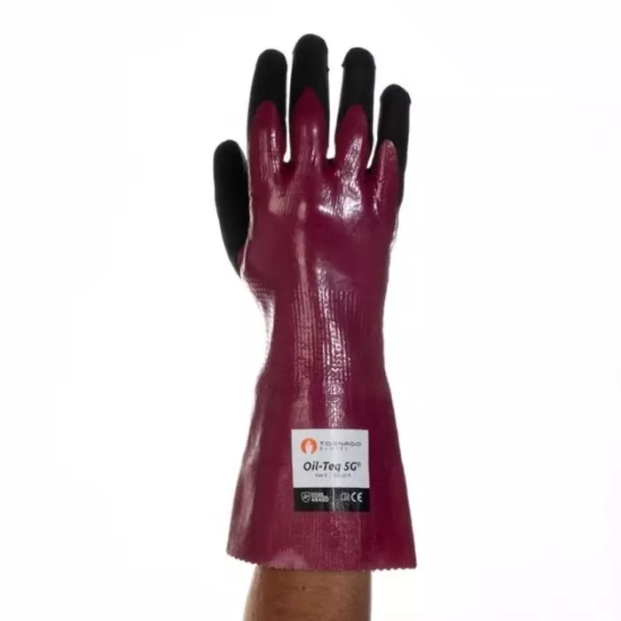Tornado Oil-Teq 5G Black 13 Gauge Mixed Cut Fibre Abrasion Resistant Work Gloves Size 10 Polymer Coating, OIL5G-10