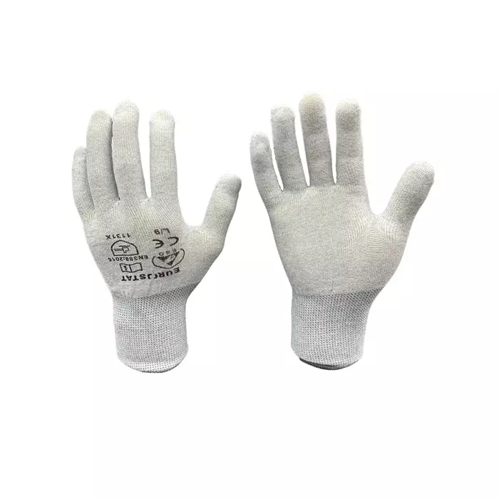 EUROSTAT Grey Polyester General Purpose Anti-Static Gloves Size 8, 51-680-0405B