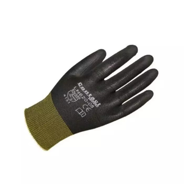 Liscombe Contact Touch Black Nylon Cut Resistant Work Gloves Size 11 Polyurethane Coating, LN620-11